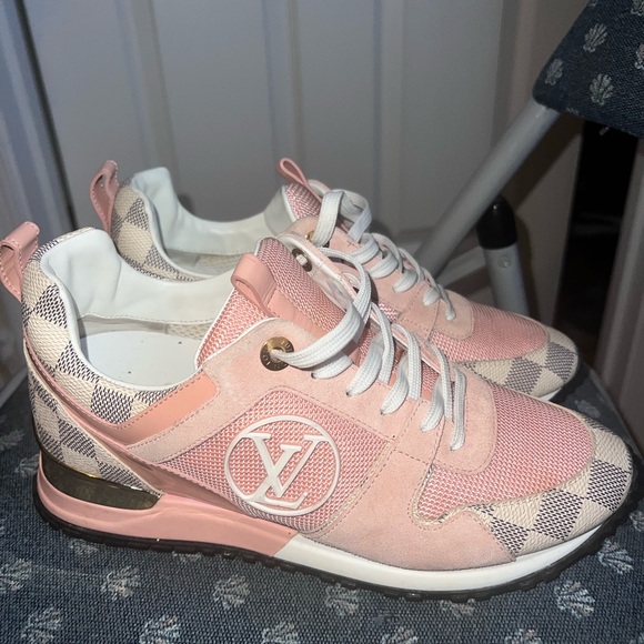 LOUIS VUITTON SUEDER DAMIER AZUR RUN AWAY SNEAKERS - Picture 1 of 8